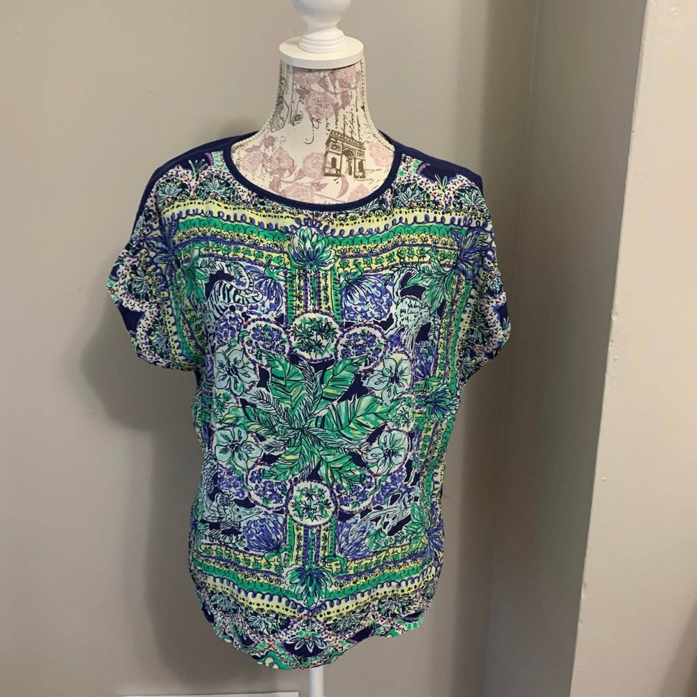 Lilly Pulitzer Silk Front Blouse Size XS/S